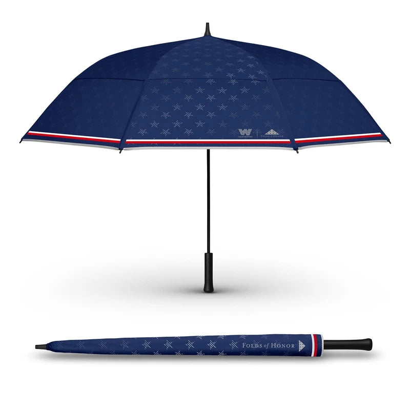 Weatherman Umbrella - Folds of Honor Golf Lite Umbrella Extra Large Big Oversize Windproof for Golf Bag Push Cart w/ UV Protection - Waterproof Heavy Duty Umbrellas for Rain Sun for Men Women - Resists Up to 55 MPH Winds - Patriotic Umbrella (Liberty, 66