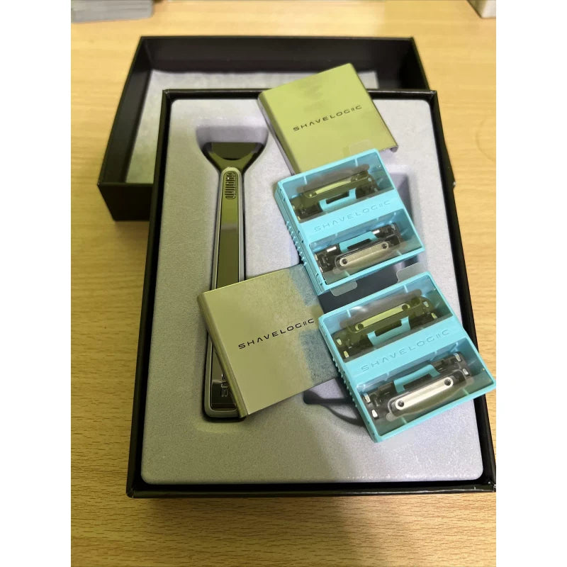 ShaveLogic SL5 Shaving System Four (4) Five Blade Cartridges All-Metal Handle