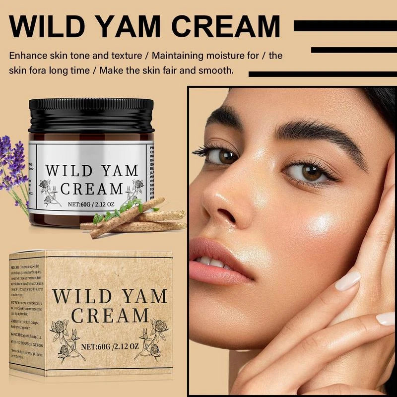 Wild Yam Skin Cream, Natural Relief for Menopause Dry Skin, Menopause Botanical Balancing Body Cream, Skin Care Product for Women and Men - Specification: 1 Count, Net Weight: 60g