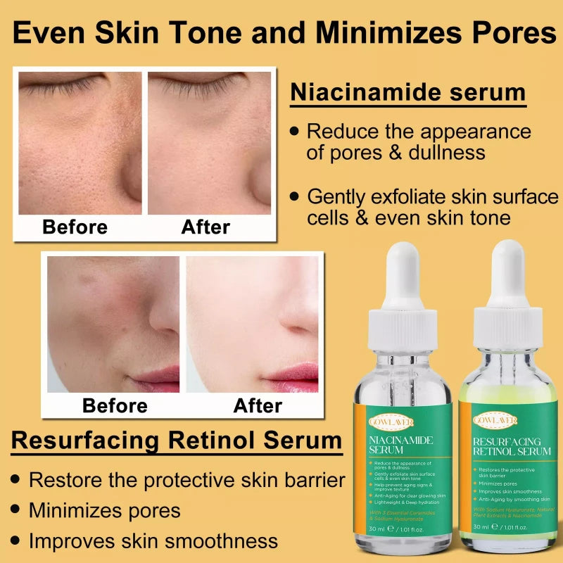 GOWLAVER Complete Skin Care Routine Kit Cleanser Toner Serums Face Cream Anti Aging