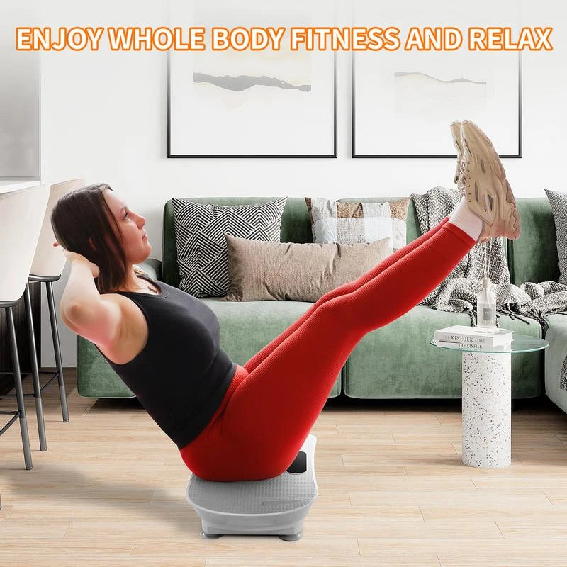 ZenActive Vibration Plate Whole Body Exercise Stomach Vibrate and Relaxation Machine Lymphatic Detox Device With Smart Screen Low Noise Max Weight 300LB for Home Exercise Platform - Color: Grey