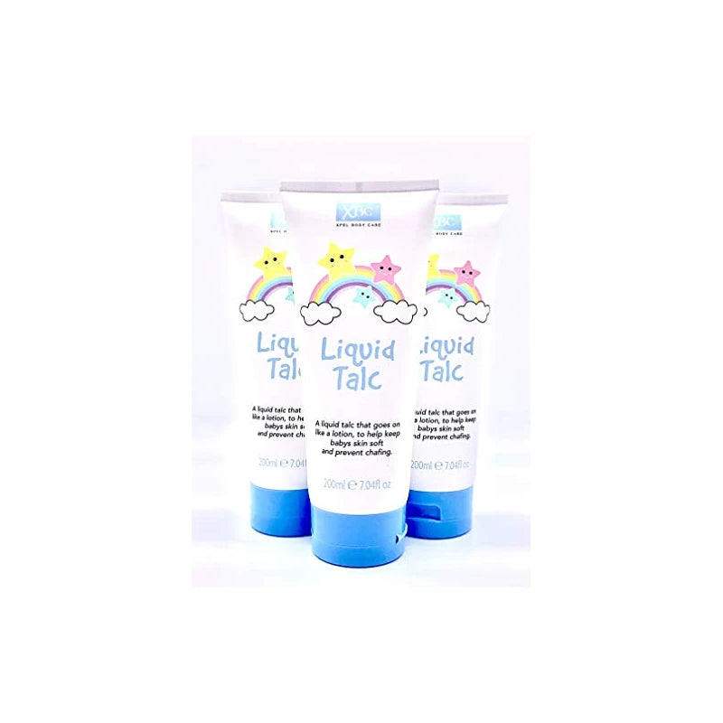 XBC Liquid Talc Bundle - 3 x 200g Tubes. A Liquid Talc That Goes On Like A Lotion. Keeps Babys Skin Soft and Prevents Chafing