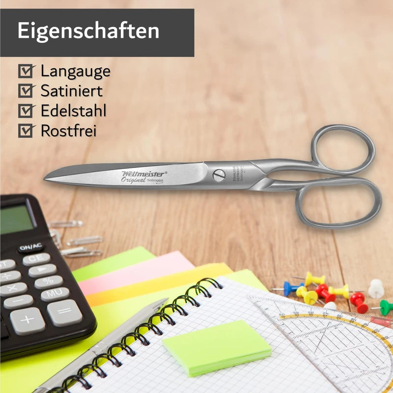 WELTMEISTER Solingen Germany Household Scissors (Long Eye) 7 Inches, Suitable as Professional Universal Scissors and Household Scissors