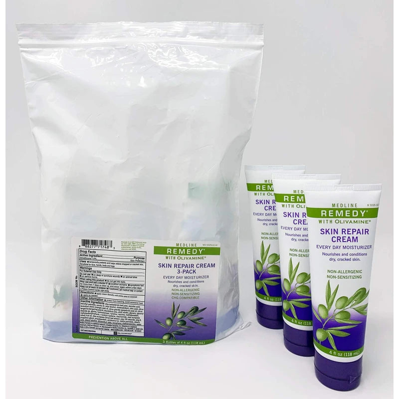 Medline Remedy Skin Repair Cream, 4 oz Tubes (3 Pack)