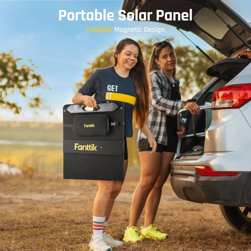 Fanttik EVO Solar 100, 18V 100W Portable Solar Panel for Camping, Road Trip, Eme