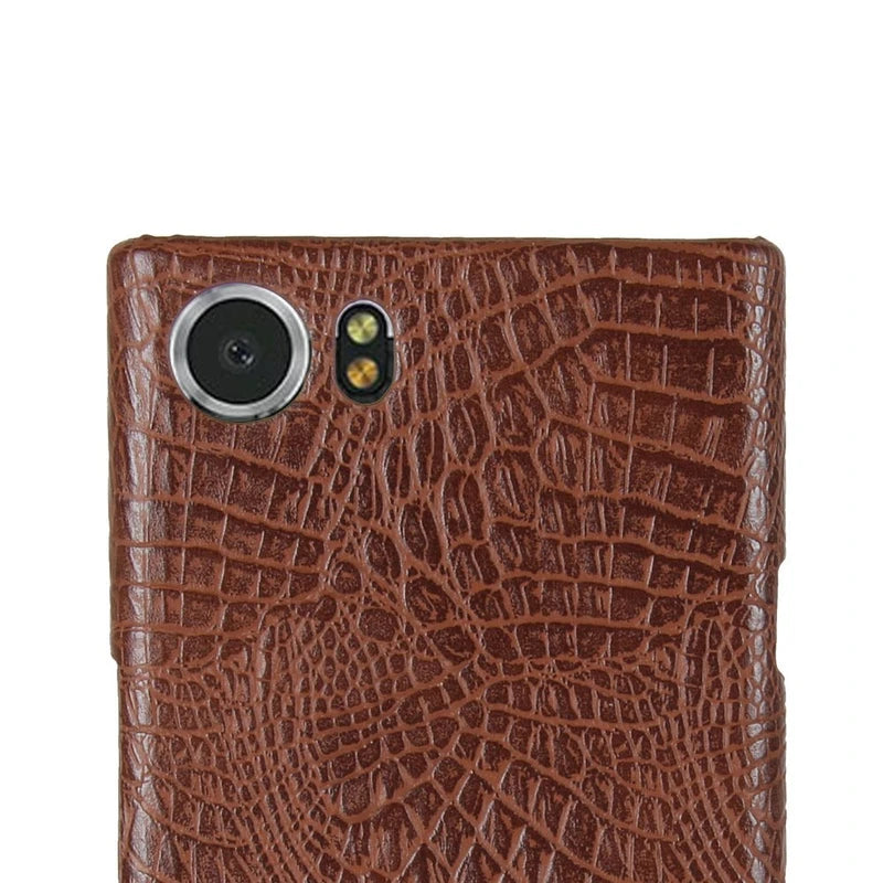 BlackBerry Keyone Case,Croco Premium PU Leather Protective Cases Simple Deurable and Lightweight Case for BlackBerry Keyone (brown)