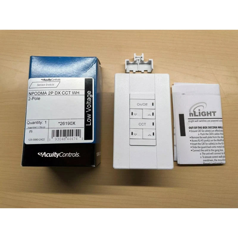 ACUITY NLIGHT SWITCH NPODMA 2P DX CCT WH, ON/OFF,DIM,CCT (COLOR TEMP)