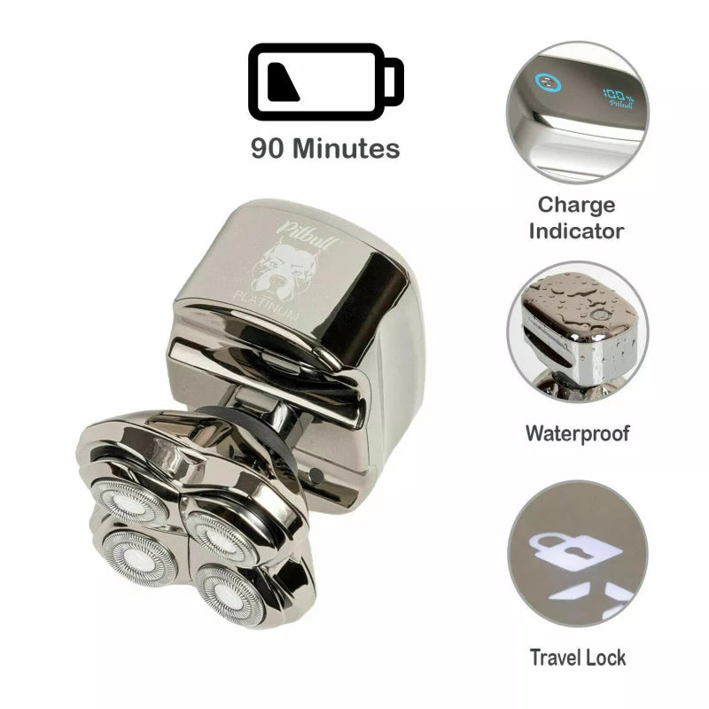 Skull Shaver Pitbull Platinum Pro:Head Shaver for Men - Wet/Dry Technology