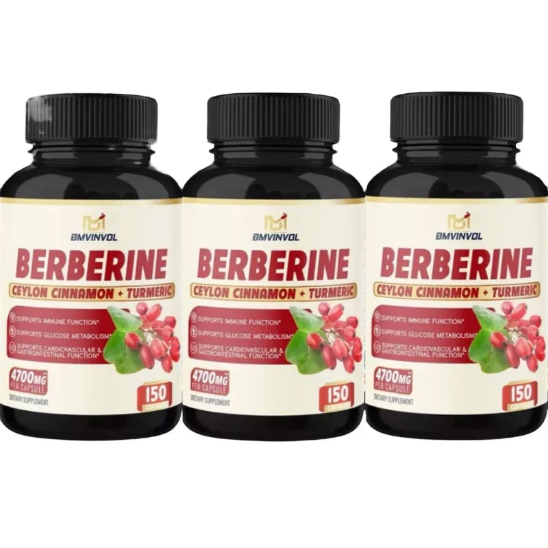 Bmvinvol (3 Pack) Bmvinvol Berberine 4700mg Ceylon Cinnamon + Turmeric 150 Caps 06/25 NEW