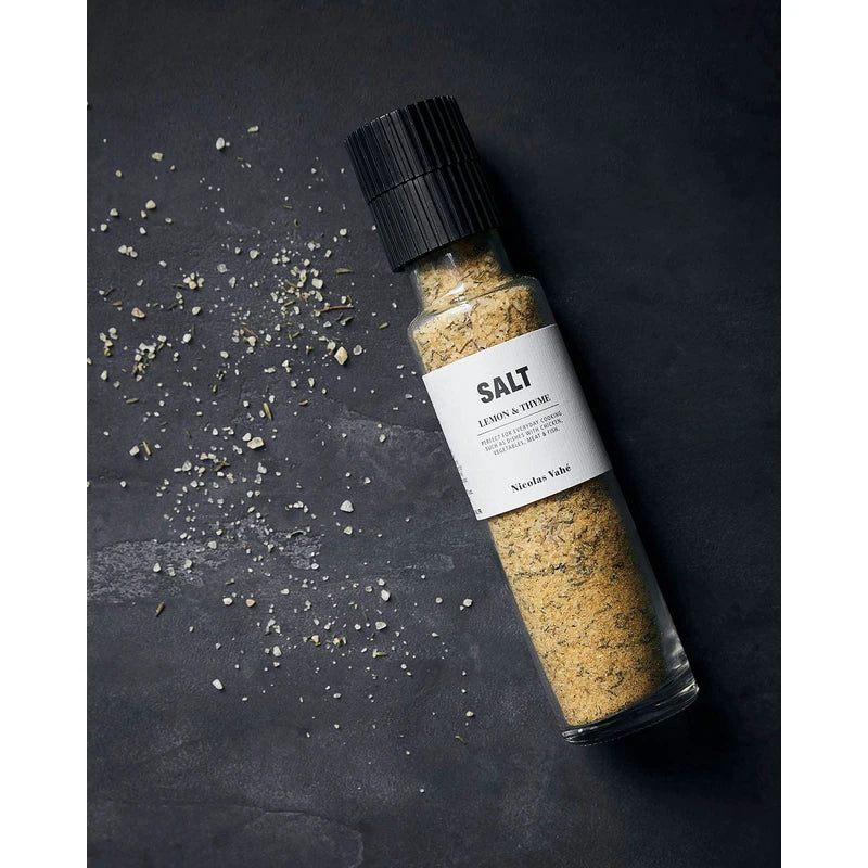 Nicolas Vahe - Salt with Thyme/Lemon Flavour - Glass Mill - 320 g
