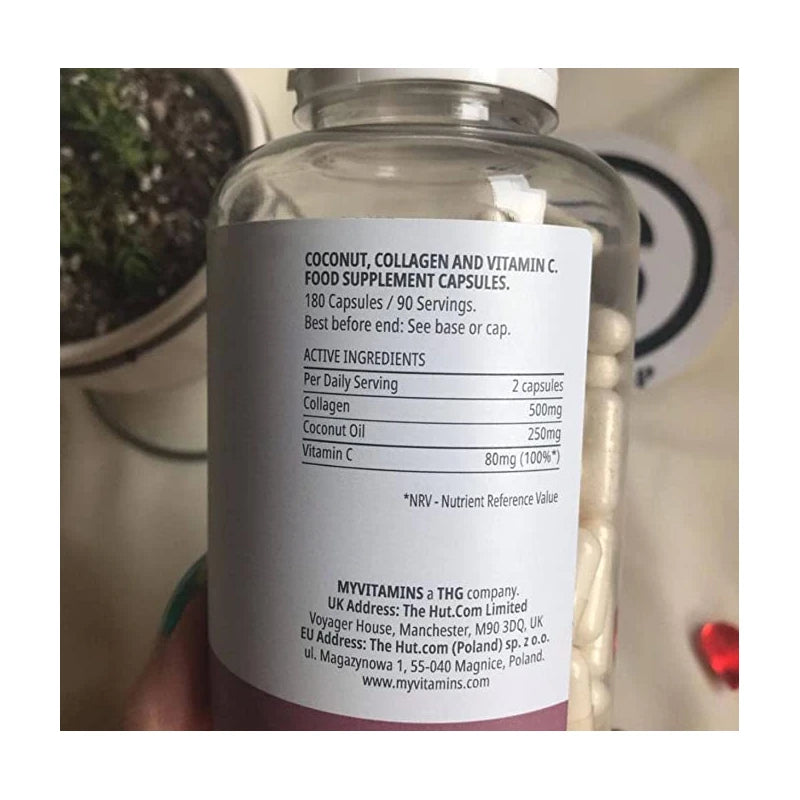 Coconut + Collagen (180 Capsules) - Myvitamins