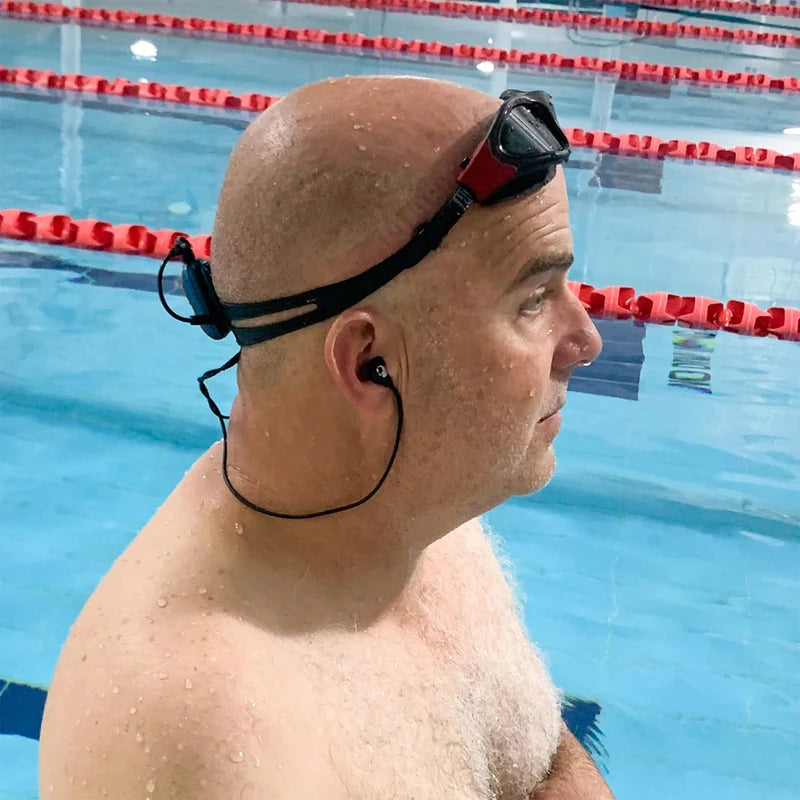 100% Waterproof SYRYN Swimbuds Flip Bundle for Swimming with Music | Enjoy Up to 2,000 Songs or 138 Hours of Audio | Drag and Drop MP3, AAC, M4a, FLAC Using PC or Mac | No Apple Music, No Spotify