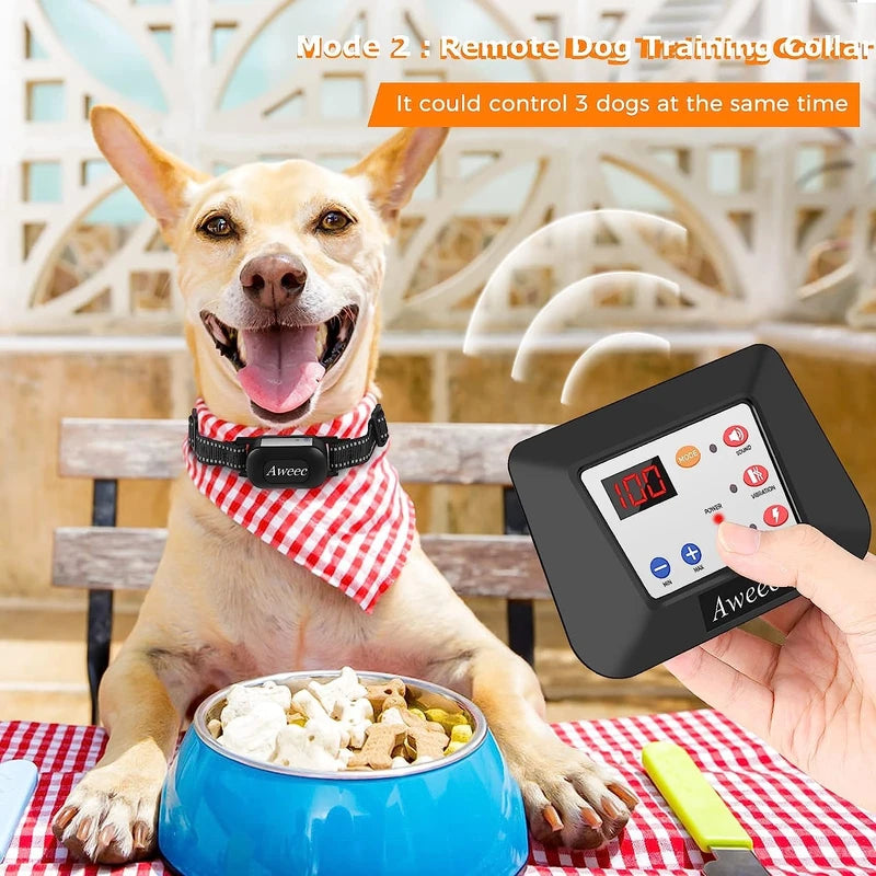 Aweec Wireless Dog Fence,Dog Training Collar & Electric Fence with Remote 2-in-1,Dog Boundary Containment System Wireless,Adjustable Wireless Dog Training Collar for Medium,Big Sizes Dog(Collar Only)