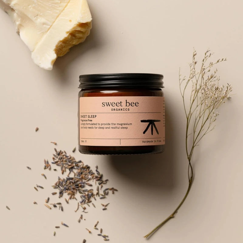 Sweet Bee Magnesium Butter - Soothing Magnesium for Sleep & Relaxation with Shea Butter - Moisturizing Magnesium Balm for Muscle Recovery - Nourishing Magnesium Cream for Sleep - Lavender 120ml