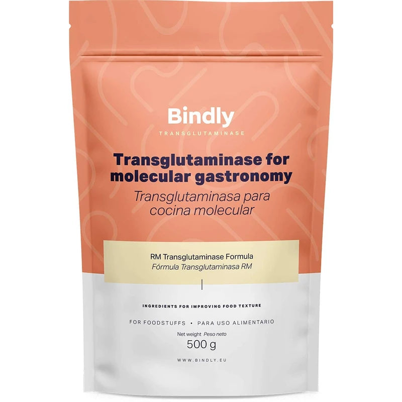 Bindly - Transglutaminase RM - 500 g - For food restructuring - GMO free - Ideal for meat and fish - Products for molecular cuisine - Powder form