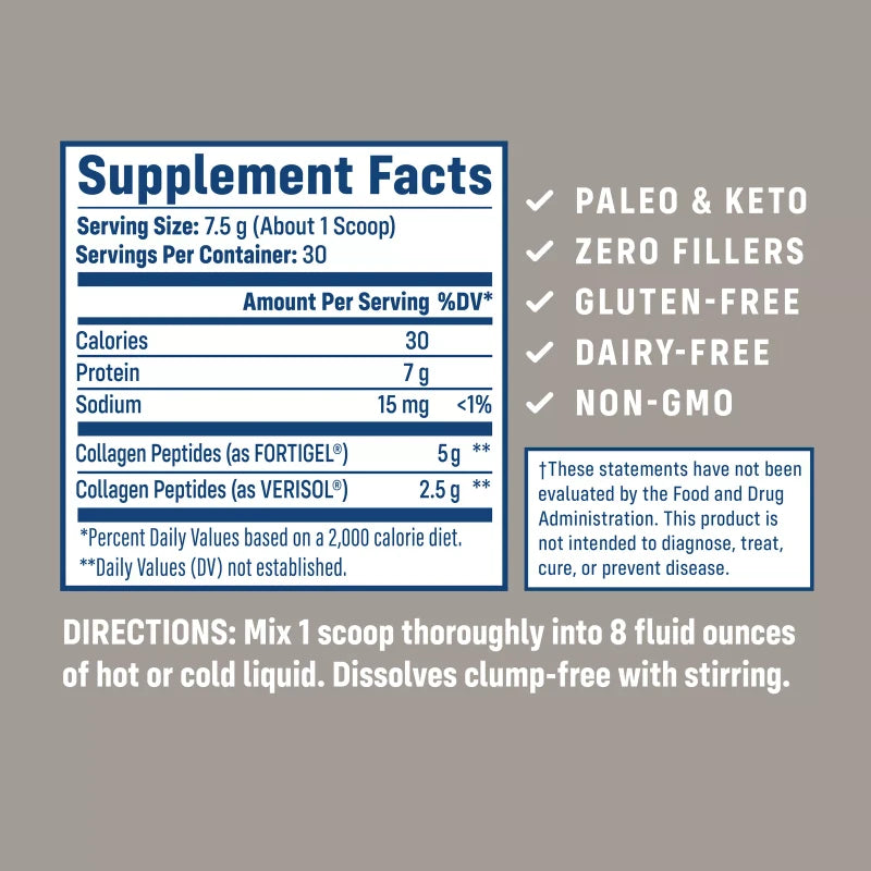 NativePath Joint Health Collagen Peptides with Fortigel and Verisol, 225 g, 7.9