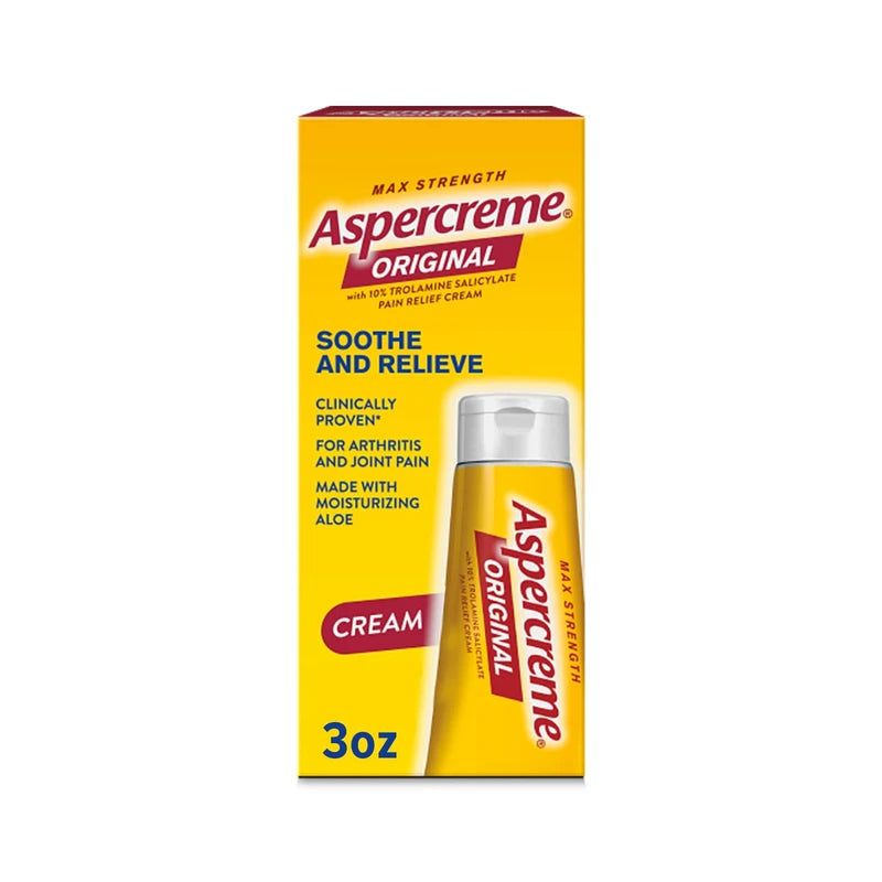 Aspercreme Aspercreme Original Pain Relief Cream for Arthritis, Joint & Muscle Pain, Non-Greasy Topical Analgesic with Moisturizing Aloe & Max-Strength 10% Trolamine Salicylate, 3 oz.