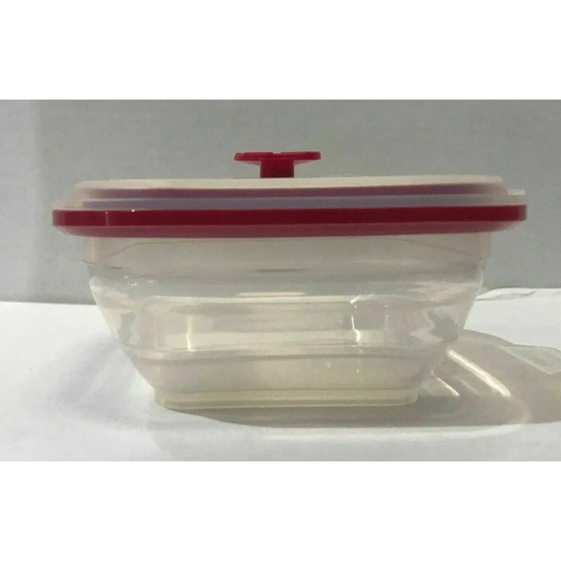 Collapse-it 6-Piece Silicone Food Storage Containers Red Square Set Kitchen