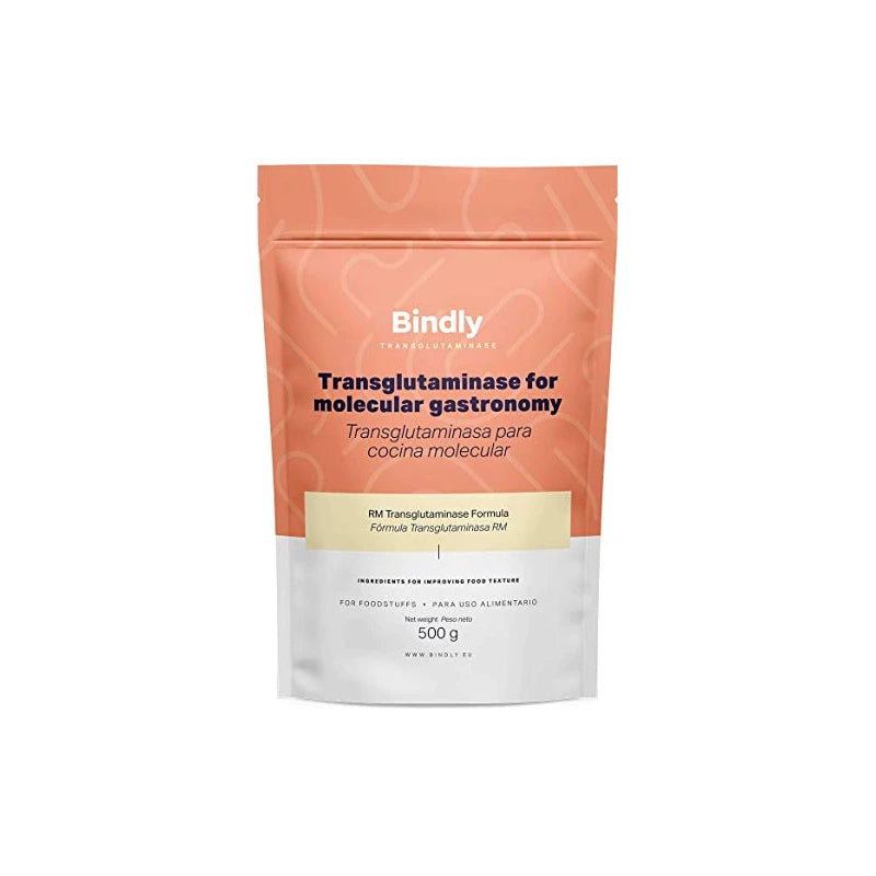 Bindly - Transglutaminase RM - 500 g - For food restructuring - GMO free - Ideal for meat and fish - Products for molecular cuisine - Powder form