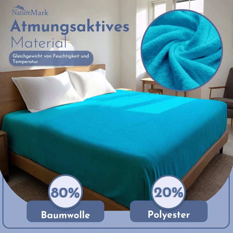 NatureMark Terry Towelling Fitted Sheet, Many Sizes & Colours, Brand Quality