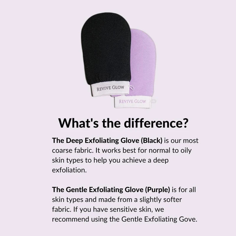 Revive Glow Exfoliating Glove – Exfoliating Mitt Body Scrub Exfoliator – Plant Based Viscose Body Exfoliator – Double Layer Reusable Shower Gloves for Silky, Radiant Skin (Purple (Gentle Exfoliator))