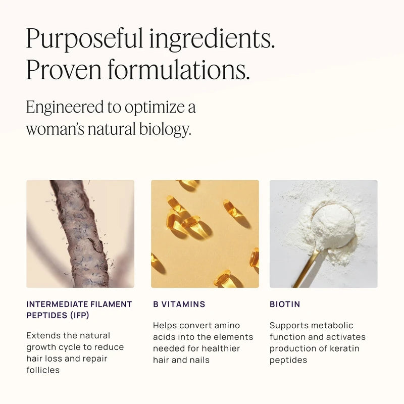 OMI WELLBEAUTY OMI WELLBEAUTY Women's Hair Growth Peptides Gummies, Doctor Recommended, Follicle Fortifying Biotechnology, Clinically Proven to Visibly Grow More Hair and Reduce Hair Loss, 1-Month Supply