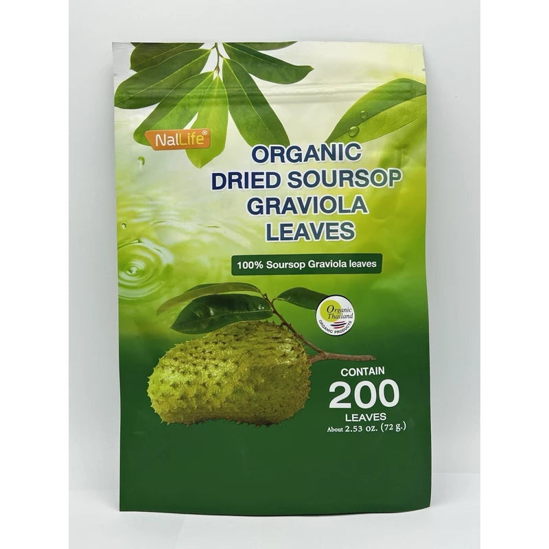 NalLife Organic Dried 100% Soursop Graviola Leaves 200 Leaves Exp Date 7/2026