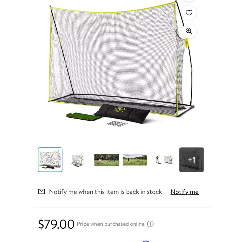 Athletic Works Golf Training Net with hitting Mat - Black/Green