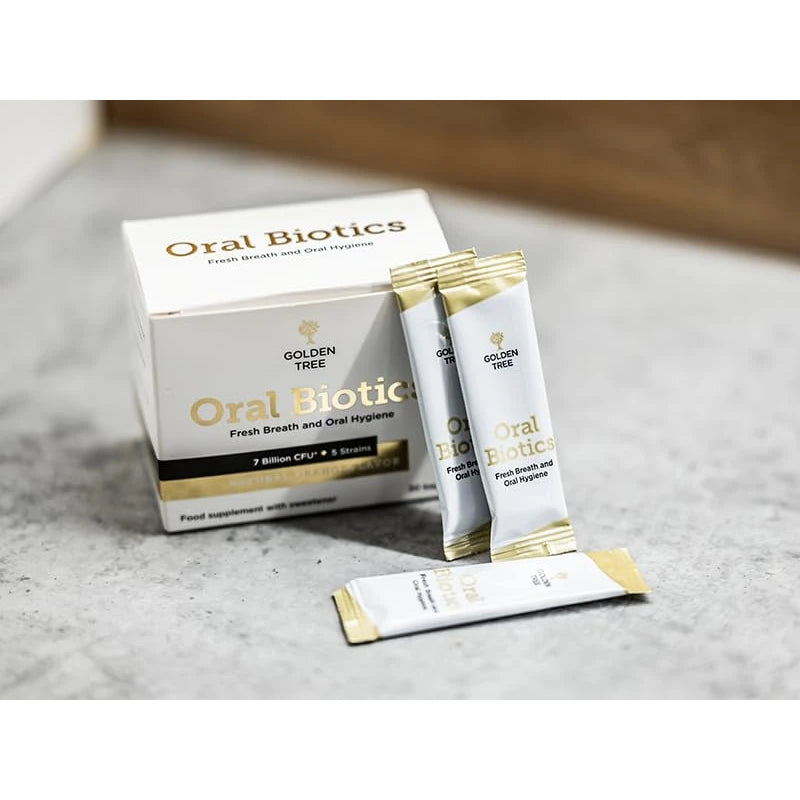 Golden Tree Oral Biotics Natural Lactic Acid Bacteria Complex for Oral Hygiene – 7 Billion CFU per dose Fights Bad Breath and Protects Teeth and Gums – for Long-Lasting Fresh Breath