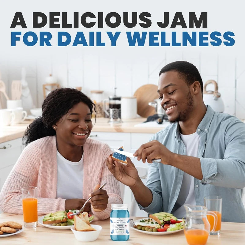 Organic Blue Spirulina Sea Moss Gel – Raw Irish Sea Moss Superfood (16 Fl Oz, Made in the USA)