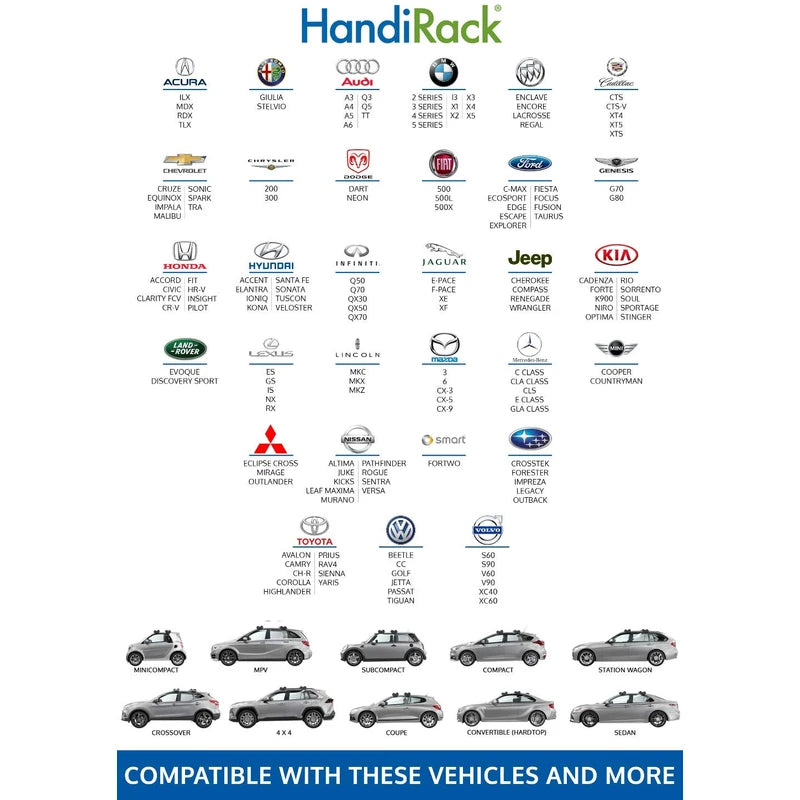 HandiRack - The Original Universal Inflatable Roof Rack - Easy to Haul Kayaks, Canoes and Snowboards - Tie Down Straps and Bow and Stern Lines Included - 175 Pound Load Capacity - Fits Cars and SUVs