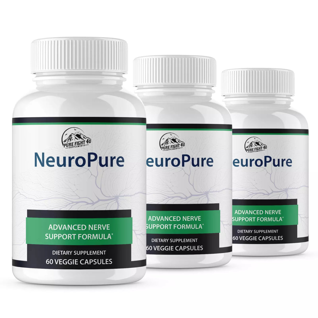 PureFight4U Neuro Pure Advanced Nerve Support Formula - 3 Bottles 180 Capsules