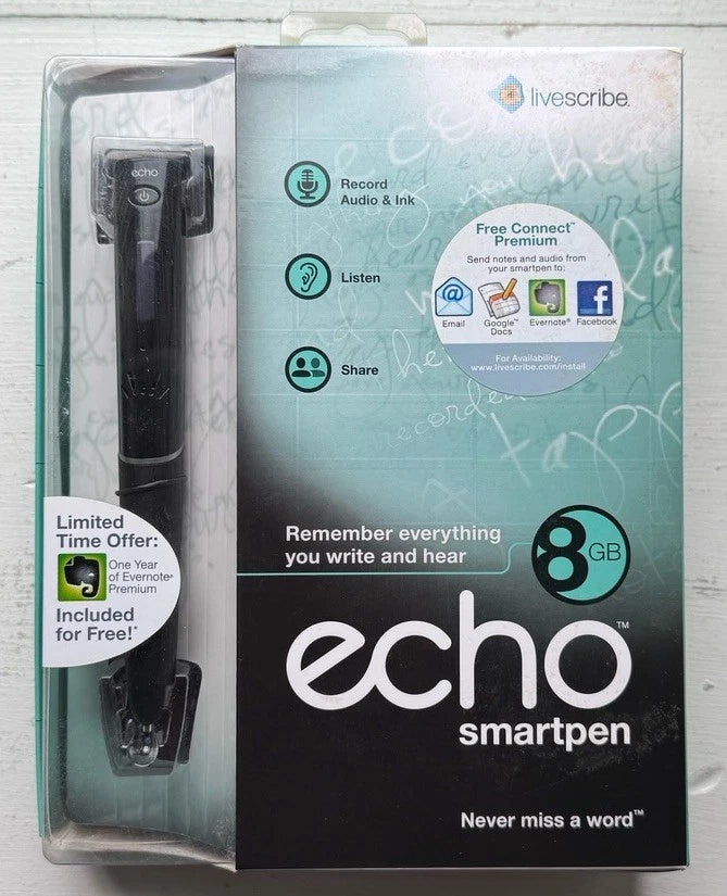 Livescribe Echo Smart Pen 8GB Record And Write APA-00007 NEW - READ
