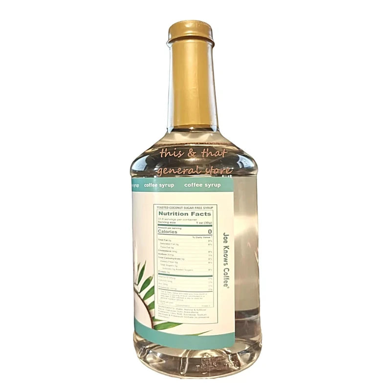 JOES COFFEE SYRUP 2 LITER BUNDLE +1 PUMP DISPENSER JOES COFFEE SYRUP Sugar free TOASTED COCONUT
