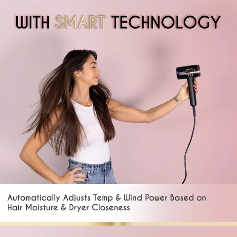ELLA BELLA® Professional Smart Ionic Hair Dryer with Diffuser • Negative Ion Blow Dryer • Intelligent Heat Control & Wind Speeds • Suitable All Hair Types