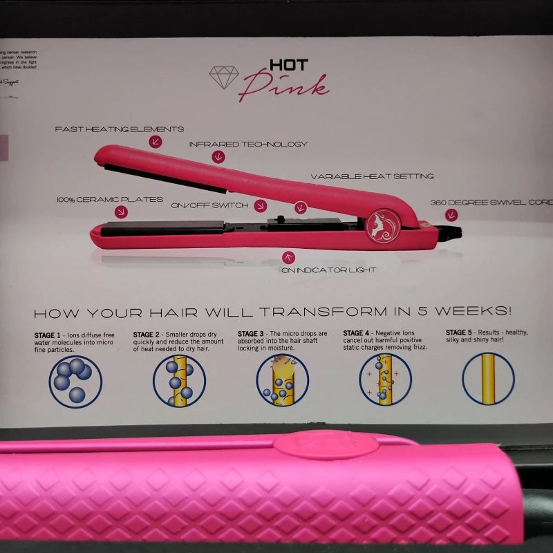 Royale Pro Hot Pink Ceramic Floating Plate Design Classic Flat Iron