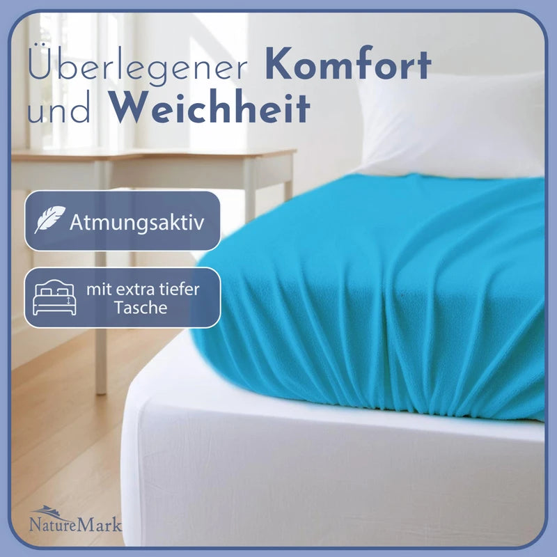 NatureMark Terry Towelling Fitted Sheet, Many Sizes & Colours, Brand Quality