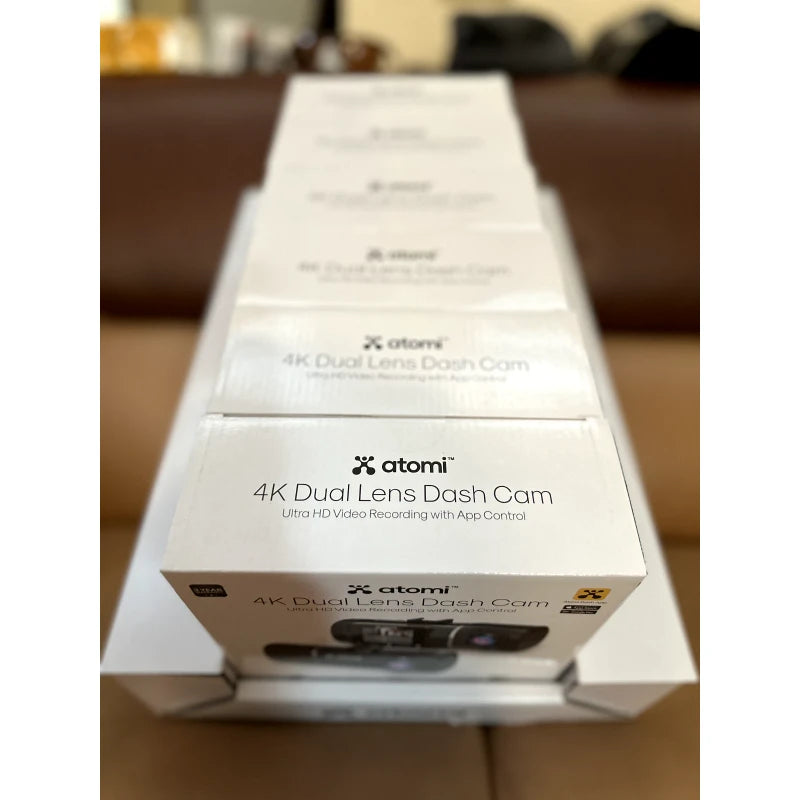 ATOMI 4K Dual Lens Dash Cam Brand New Sealed Auto Car Dashcam W/32GB Card