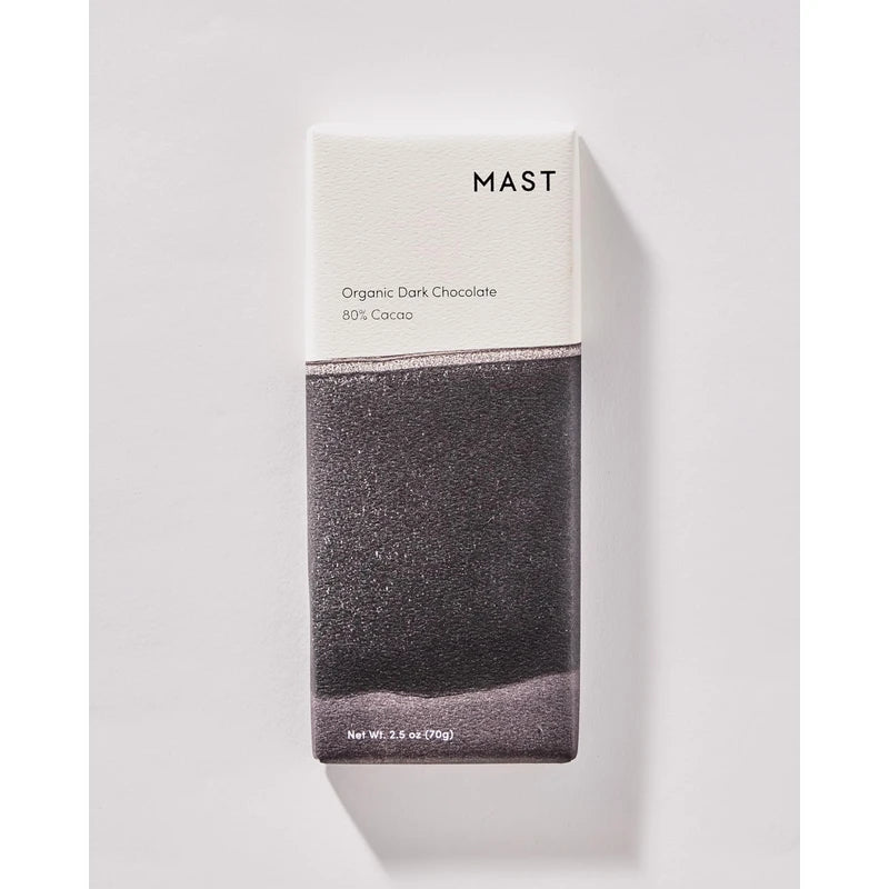 Mast Chocolate Bars | 6 pack | Organic, Kosher | Classic 2.5oz each (6 Bars, Organic Dark Chocolate 80% Cacao)