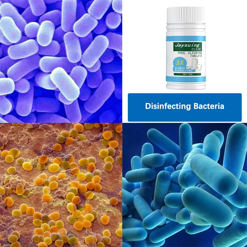 Slow Dissolving Chlorine Tablets for Swimming Pools, Pool Cleaning Tablet, Pool Chlorine Tablets, Chlorine Tabs, Pool, Multifunctional Chlorine Tablets, Pool Accessories, Cleaning Limescale Avoidance