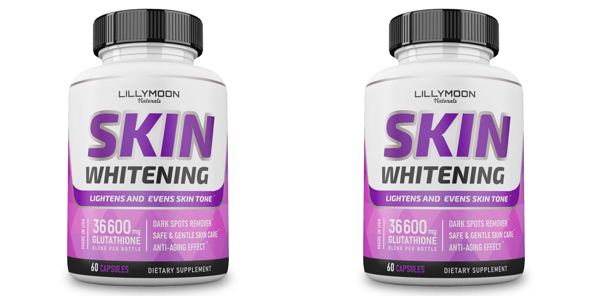 2 Pack LILYMOON Glutathione Whitening Pills Skin Lightening Pills - Skin Whitening Formula - Glutathione Whitening Skin Pills with Vitamin C - Skin Lightener - Dark Spot Remover - Made in USA