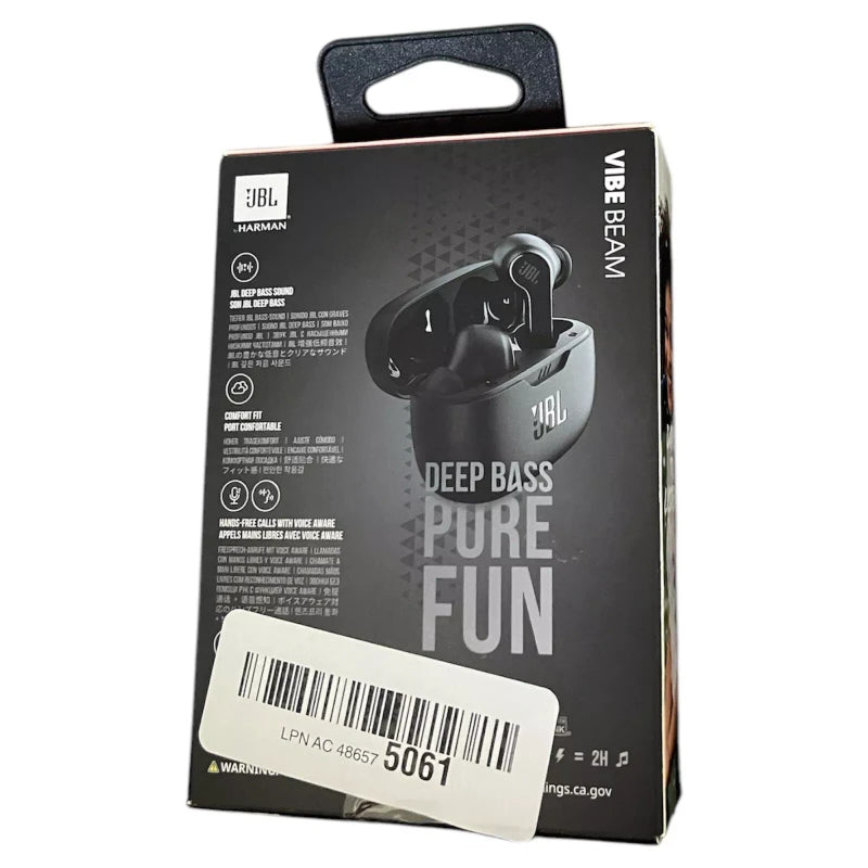 JBL Vibe Beam True Wireless Bluetooth Earbuds - Black