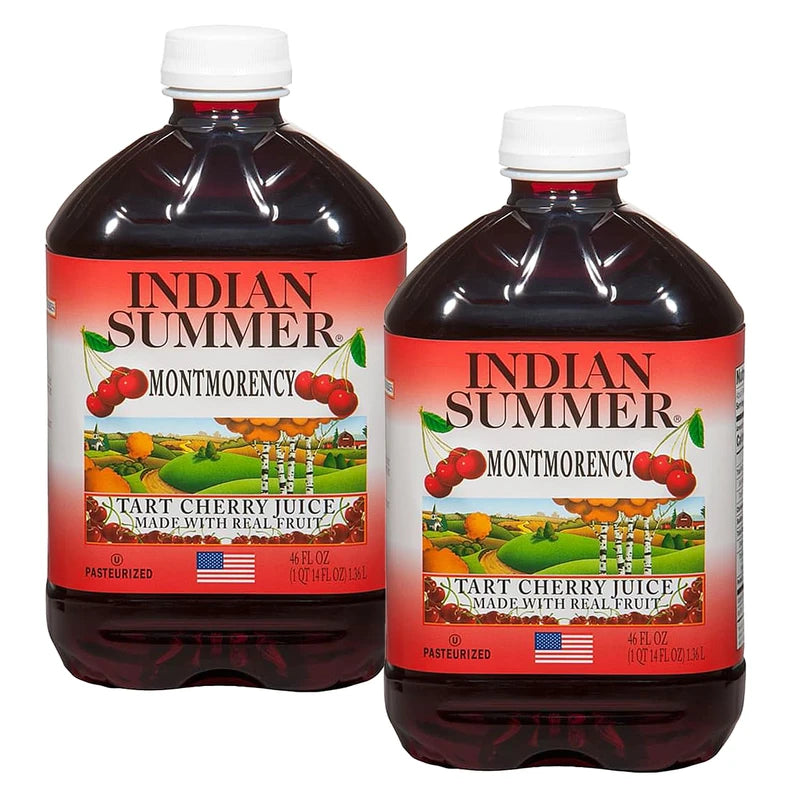 Indian Summer 100% Tart Cherry Juice, Made with Real Fruit, Real Montmorency Cherry Juice Packed with Antioxidants (46 Ounce, Pack of 2)
