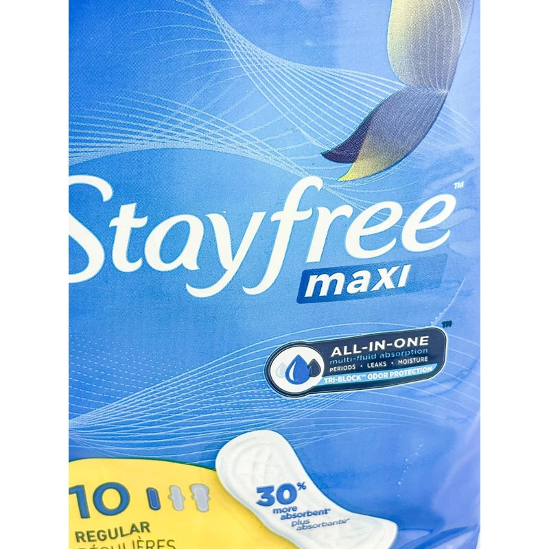 Stayfree Maxi Regular Pads For Women Wingless 10 Pads Each Lot Of 3