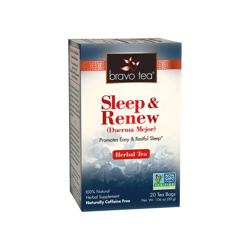 Bravo Herbal Tea Sleep & Renew 20 Tea Bags Easy & Restful Sleep NO GMO