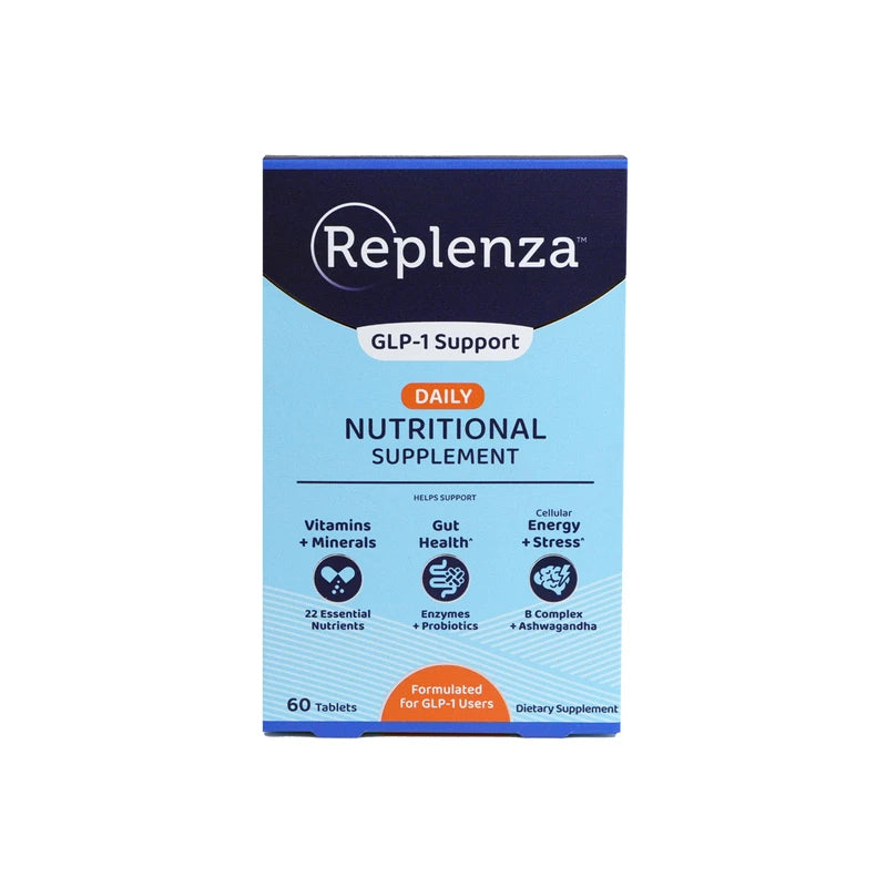 Replenza Replenza Daily GLP-1 Nutritional Support Supplement, Essential Vitamins and Minerals, Support for Gut Health, Stress and Cellular Energy C 60 Tablets