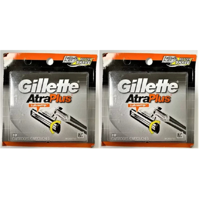 Gillette Atra Plus Refill Razor Blade Cartridges, 20 Count (BULK)