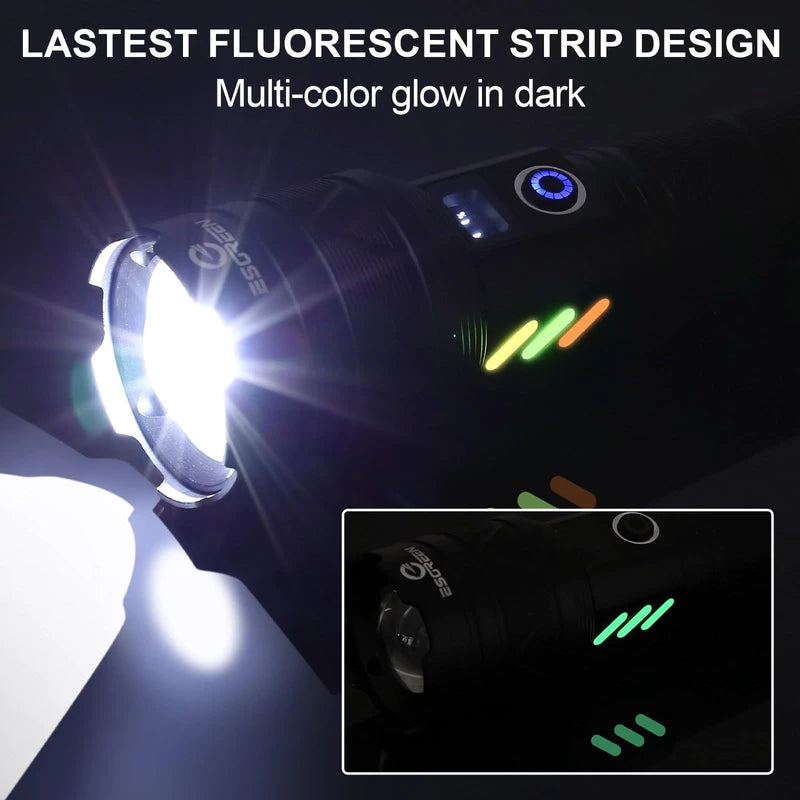 Esgreen Rechargeable Flashlights 1000000 High Lumens, Long Range 5000ft, Super Bright LED Flashlight USB C, High Powerd Multi-functional Heavy Duty Strong Flash Light High Beam, For Emergency Security Camping