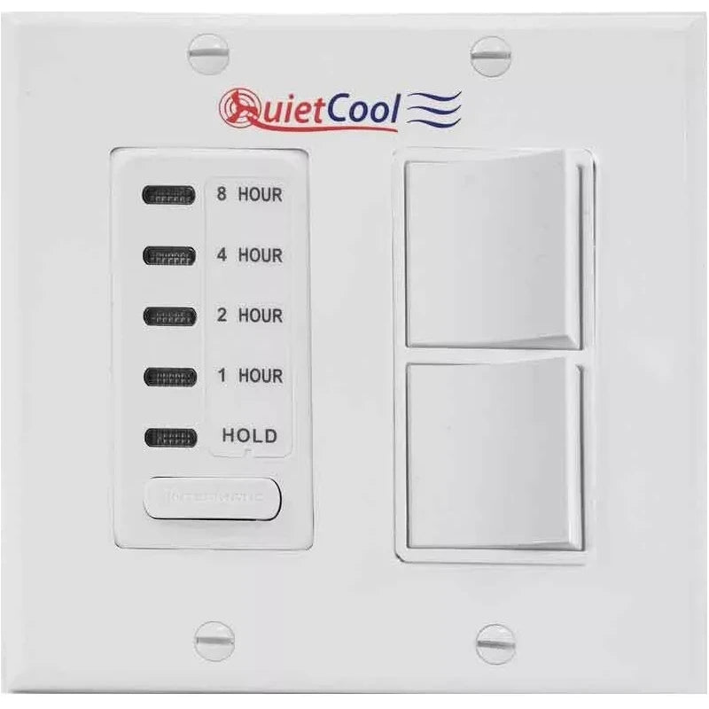QuietCool NEW QuietCool Combo 3 Speed Control Switch & 8 Hour Timer with 2-Gang Wall Plate