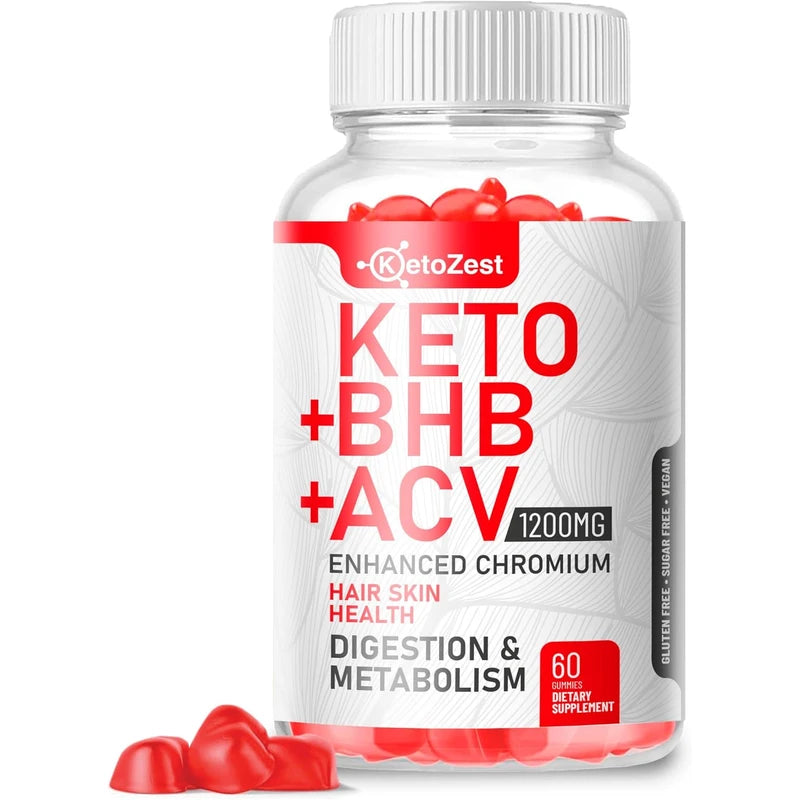 Organic Keto ACV BHB Gummies – Apple Cider Vinegar with The Mother, BHB, Vitamin D3, Zinc, Beetroot & More – Vegan, Sugar-Free, Gluten-Free – for Men & Women